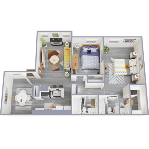 bedroom floor plan an in 3d